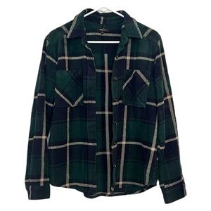 PacSun women’s green plaid flannel jacket size xs/sm